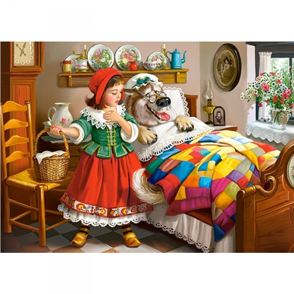 120 piece puzzle: Little Red Riding Hood and the Big Bad Wolf - Castorland-13227-1