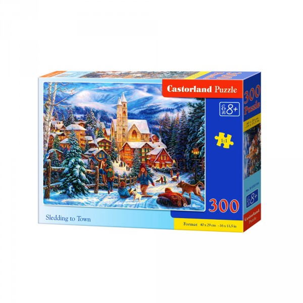 300 piece puzzle: Sledding session in town - Castorland-B-030194