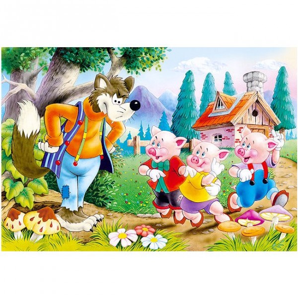 60 piece puzzle: The three little pigs - Castorland-06519