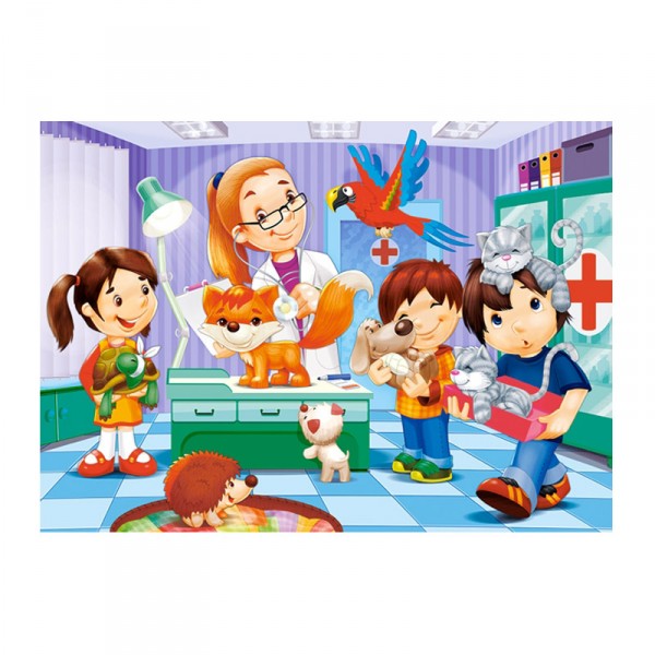 60-teiliges Puzzle: Beim Tierarzt - Castorland-06847-1