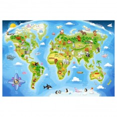 Maxi Puzzle 40 pieces: World Map