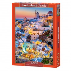 Puzzle 1000 pièces : Lumières de Santorin