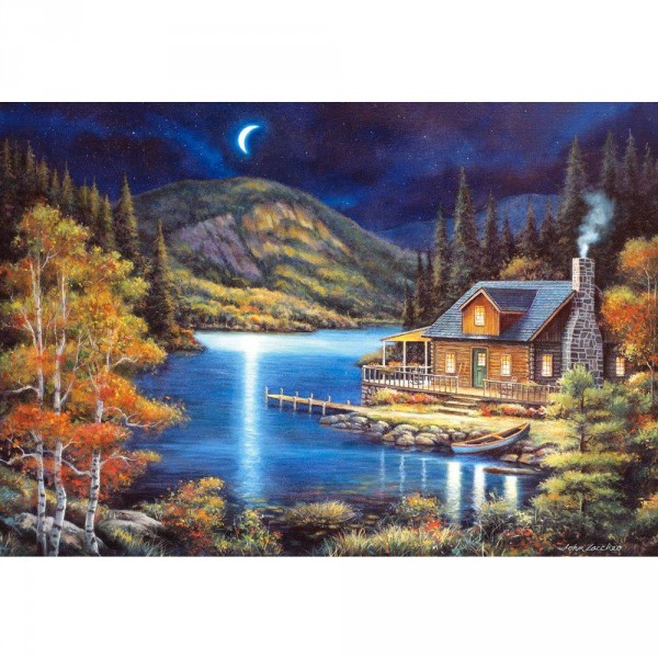 Puzzle 1000 pièces : Cabane au clair de lune - Castorland-102990