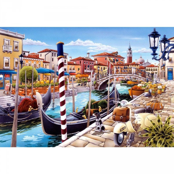 Puzzle 1000 pièces : Canal de Venise, Italie - Castorland-103058
