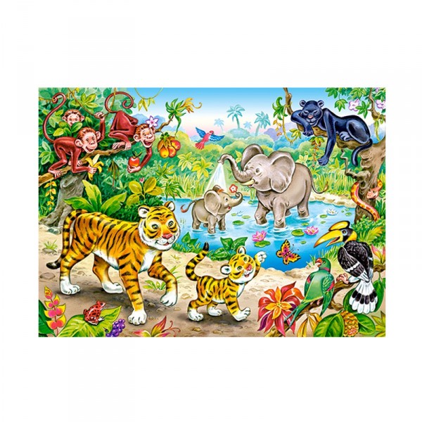 Puzzle 120 pièces : Animaux dans la jungle - Castorland-13173-1