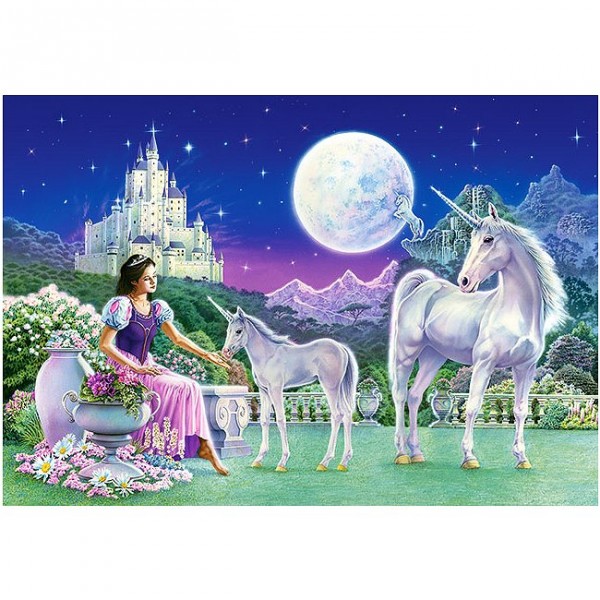 Puzzle 120 pièces : La princesse et les licornes - Castorland-12947