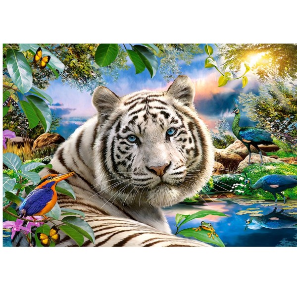 Puzzle 1500 pièces : Le tigre blanc - Castorland-151318-2