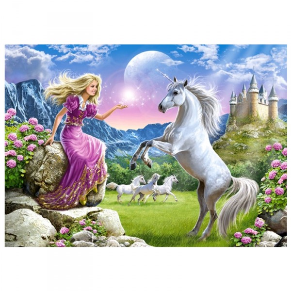 Puzzle de 180 piezas: Mi amigo el unicornio - Castorland-018024