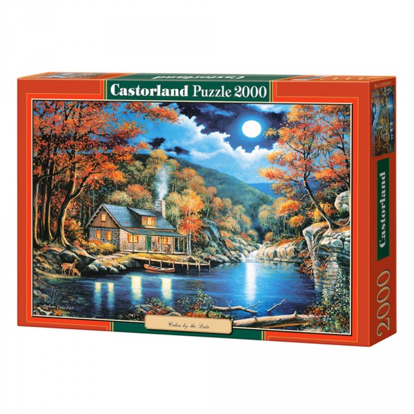 Puzzle 2000 pièces : Chalet au bord du lac - Castorland - Rue des Puzzles