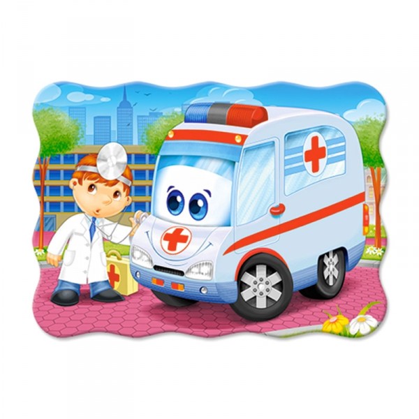Puzzle 30 pièces : Ambulance et docteur - Castorland-03471-1