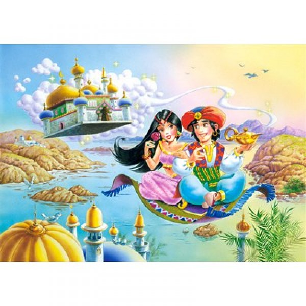 Puzzle 54 pièces - Mini puzzle : Aladdin et Yasmine sur le tapis volant - Castorland-08521B-2