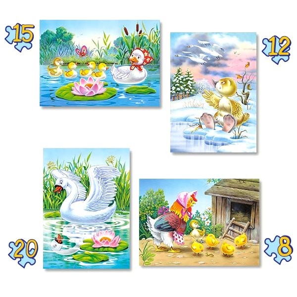 Puzzle 55 pièces - 4 puzzles : Le vilain petit canard - Castorland-04027