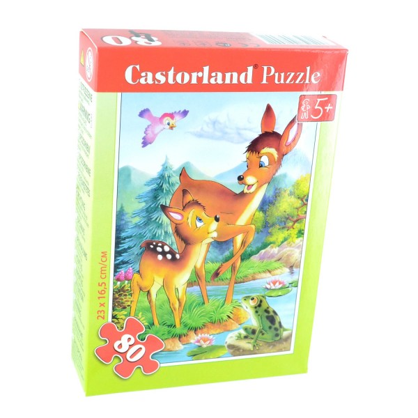 Puzzle 80 pièces : Bambi et sa maman - Castorland-08514B-4