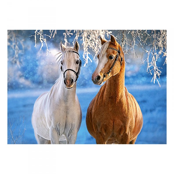 Puzzle de 260 piezas: caballos de invierno - Castorland-27378-1