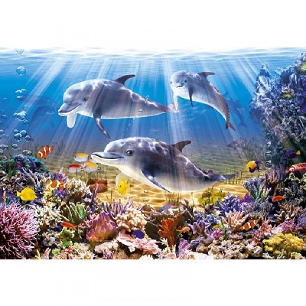 Puzzle de 500 piezas - El mundo de los delfines - Castorland-B-52547