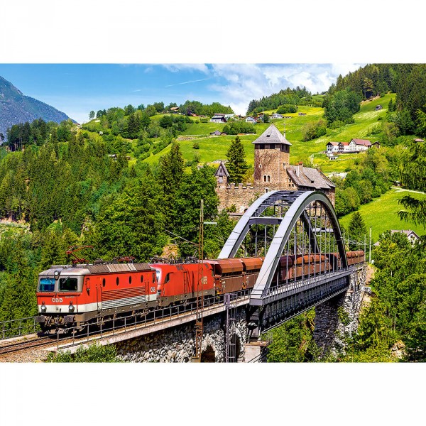 Puzzle de 500 piezas: Tren en el puente - Castorland-52462