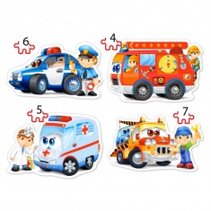 Puzzle evolutivo de 4 a 7 piezas: servicios de rescate