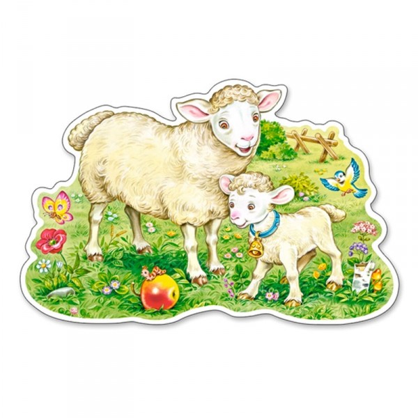 Puzzle Maxi 12 pièces : Un agneau et sa maman - Castorland-120079