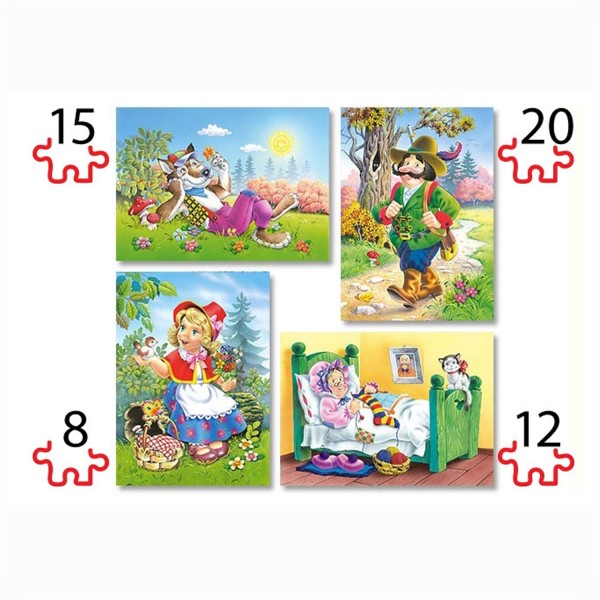 Puzzles de 8 à 20 pièces : 4 puzzles : Le petit chaperon rouge - Castorland-04294