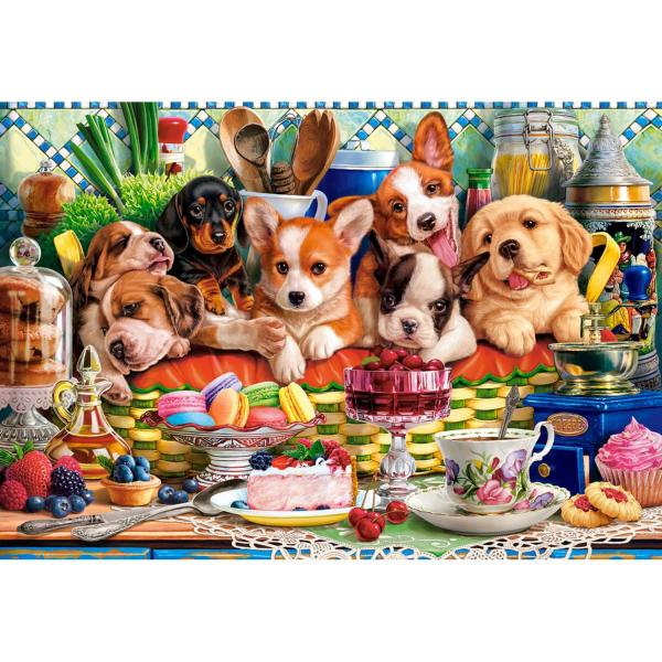 Puzzle 1000 pièces : Chiots Dessert - C-105335-2