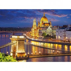 Budapest view at dusk - Puzzle 2000 Pieces - Castorland