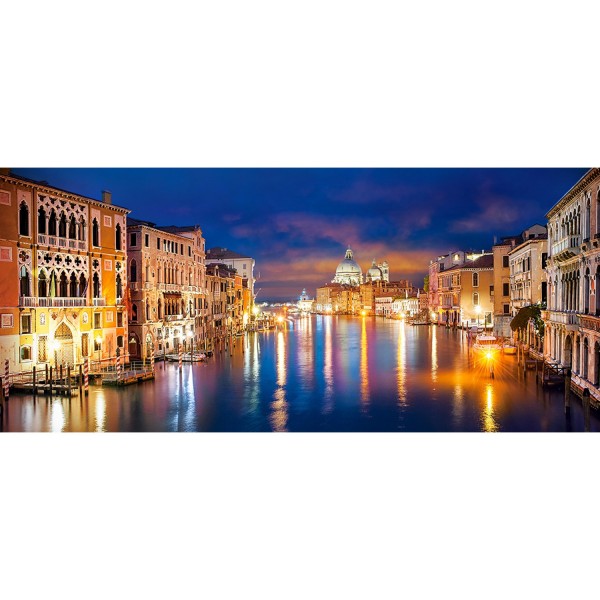 600 pieces puzzle: View of the Grand Canal at night, Venice - Castorland-060245