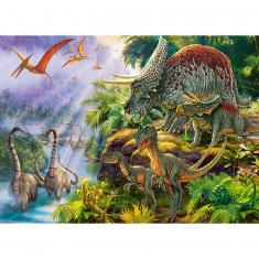 Puzzle 150 pièces : Mappemonde des Dinosaures - N/A - Kiabi - 11.86€