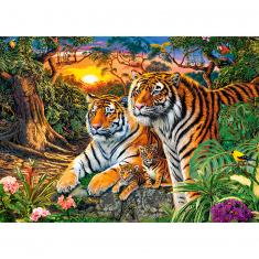 Puzzle 180 pièces : Famille de Tigres