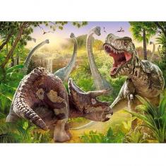 180 piece puzzle: The Battle of the Dinosaurs