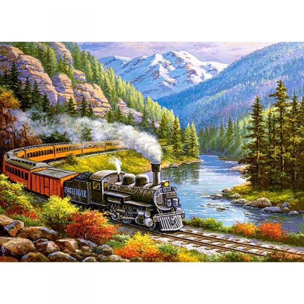 300-teiliges Puzzle: Eagle River Train - Castorland-030293