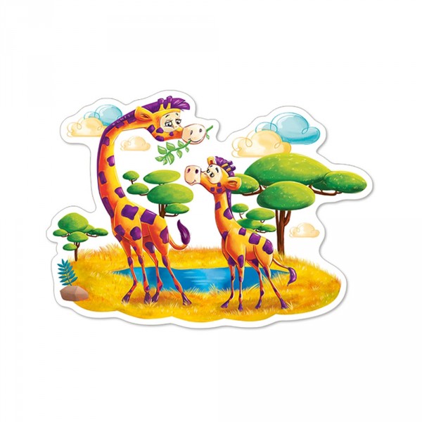 Puzzle 12 pièces maxi : Girafes dans la Savane - Castorland-120178
