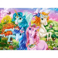 Puzzle 70 pièces : Licornes mignonnes