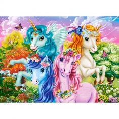 Puzzle 70 piezas: Lindos Unicornios