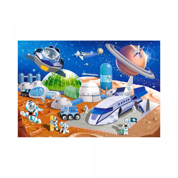 Puzzle 40 piezas maxi: estación espacial - Castorland-040230-1