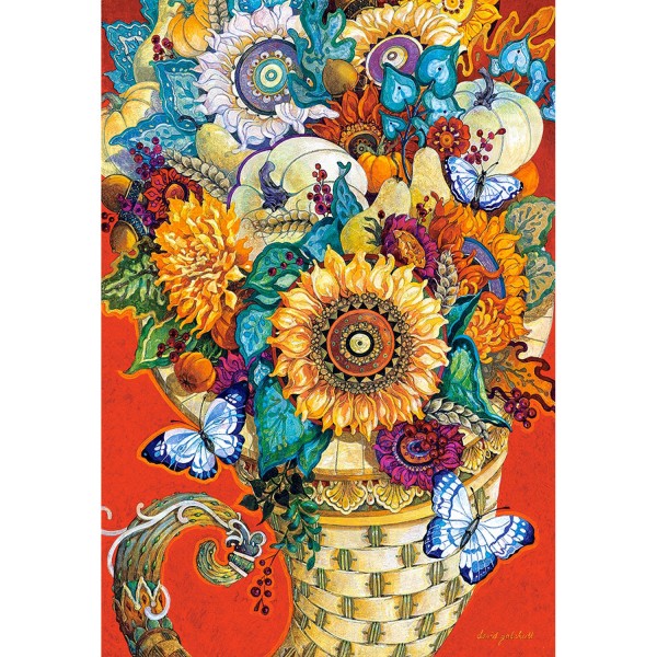 Puzzle 1500 pièces : Bouquet de fleurs luxuriant - Castorland-151585-2