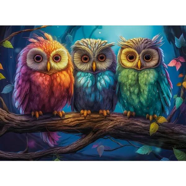 Puzzle 300 pièces - Premium : Trois petits hiboux - B-030545