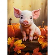 Puzzle 300 pieces :  premium Cute Fall Piglet