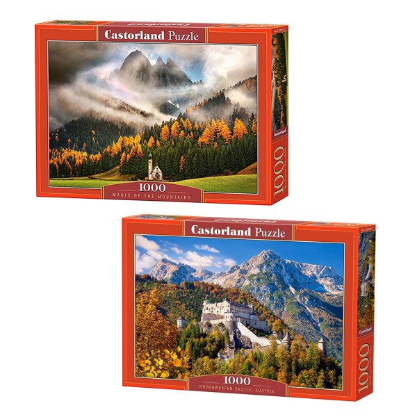 Pack 2 puzzles 1000 pièces Castorland : Au pied de la montagne - KIT00086