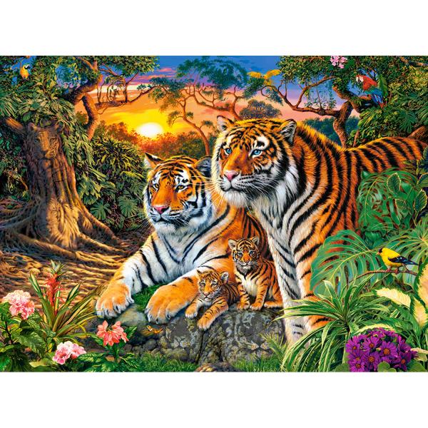 Puzzle de 2000 piezas: Familia de tigres - Castorland-C-200825-2