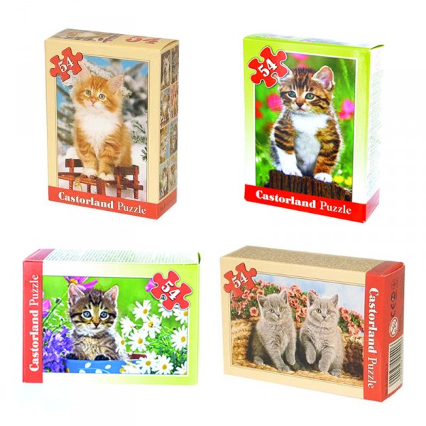 Mini Cats Puzzles Lot: 4 puzzles of 54 pieces - KIT00064