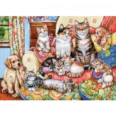 Puzzle de 300 piezas: familia de gatos