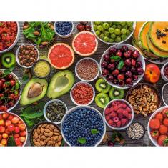 Puzzle 2000 pieces : Table Full of Superfood