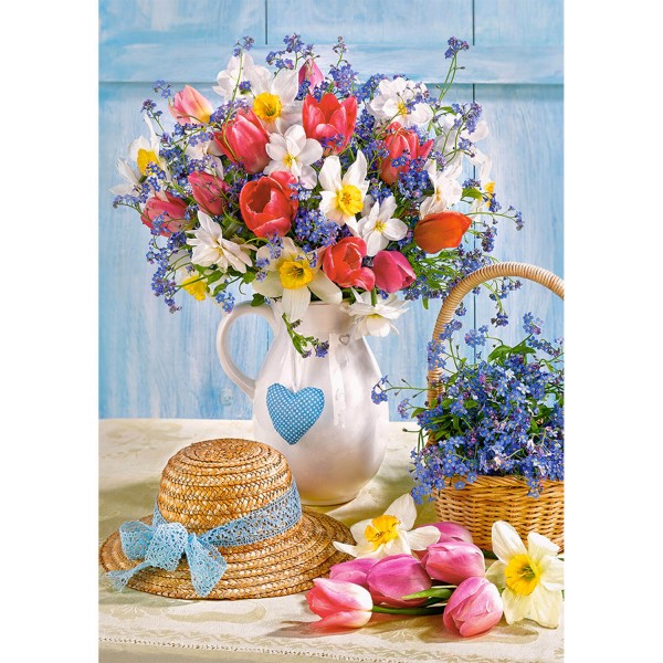 Puzzle de 500 piezas: flores de primavera en un jarrón - Castorland-B-53520