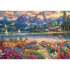 Puzzle 1500 pièces : Majesté de la montagne printanière