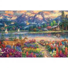 Puzzle de 1500 piezas: Majestad de la montaña primaveral