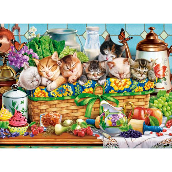 200-teiliges Puzzle: Nickerchen machende Kätzchen - Castorland-B-222278
