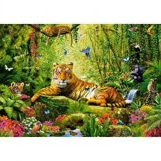 Puzzle 3000 pièces : Tigres au lagon - Ravensburger - Rue des Puzzles