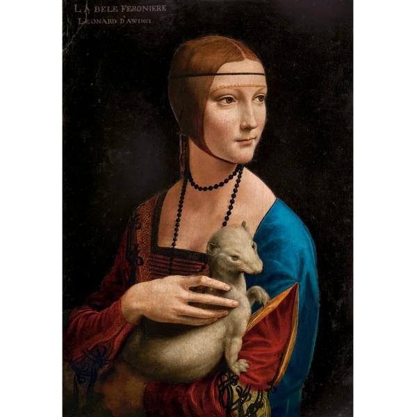 Puzzle de 1000 piezas: La dama del armiño, Leonardo da Vinci - Castorland-105168-2