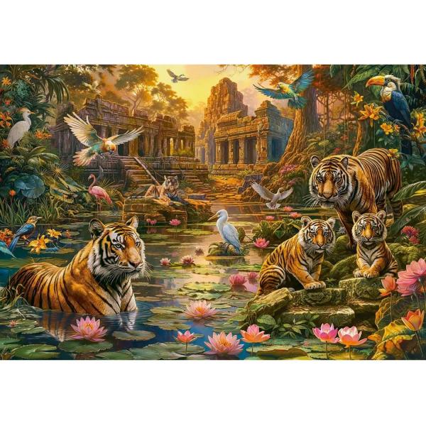 Puzzle 1000 pièces : Tigres Paradis - Castorland-105199-2