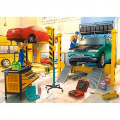 Puzzle de 120 piezas : Taller de coches